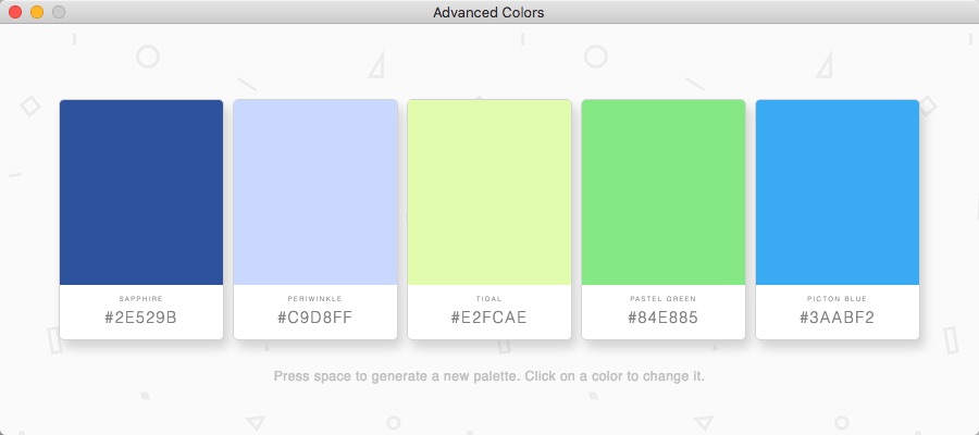 Advanced Colors 1.0 : Main window