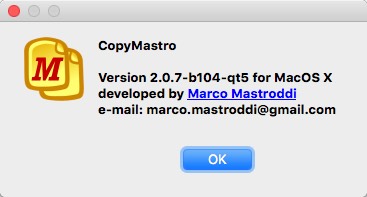 CopyMastro 2.0 : About Window