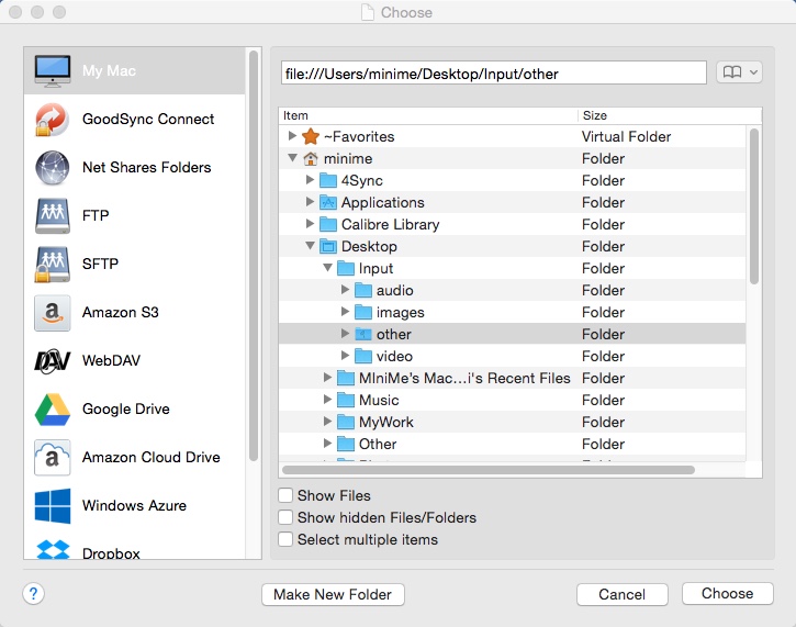 GoodSync 10.0 : Selecting Source Folder