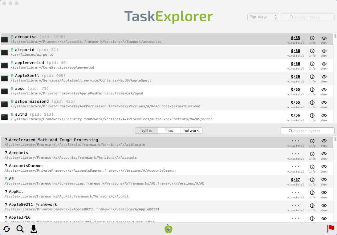 TaskExplorer 1.5 : Main Window