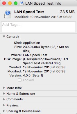 LAN Speed Test 4.0 beta : Info Version