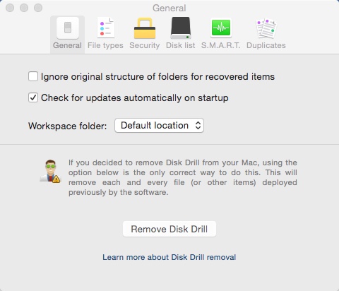 Disk Drill 3.1 : Preferences Window