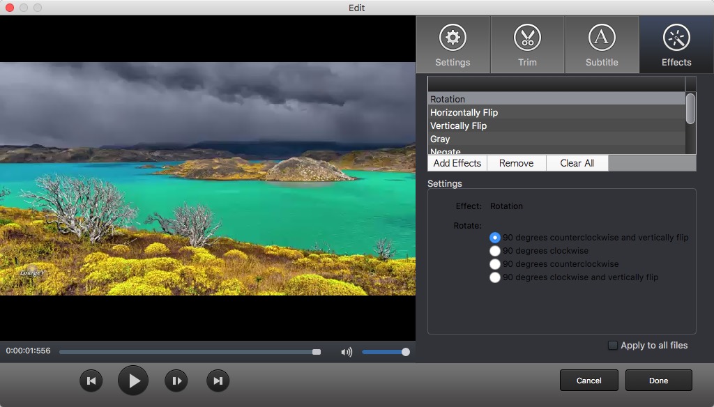 Total Video Converter Pro 4.3 : Effect Options