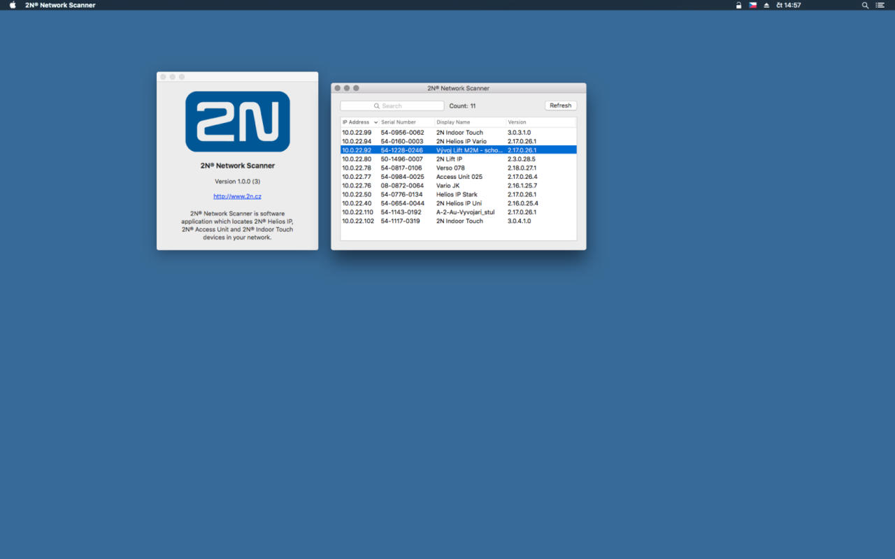 2N® Network Scanner 1.0 : Main Window