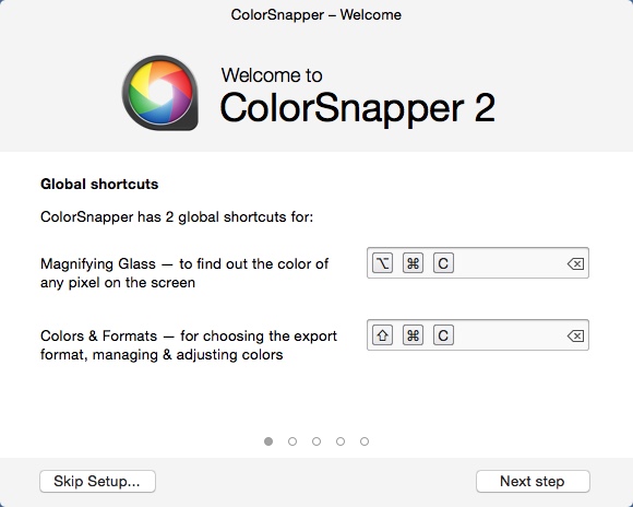 ColorSnapper2 1.3 : Welcome Window