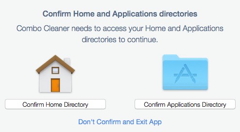 Combo Cleaner 1.0 : Select Home and Applications Directory