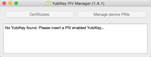 YubiKey PIV Manager 1.4 : Main Window