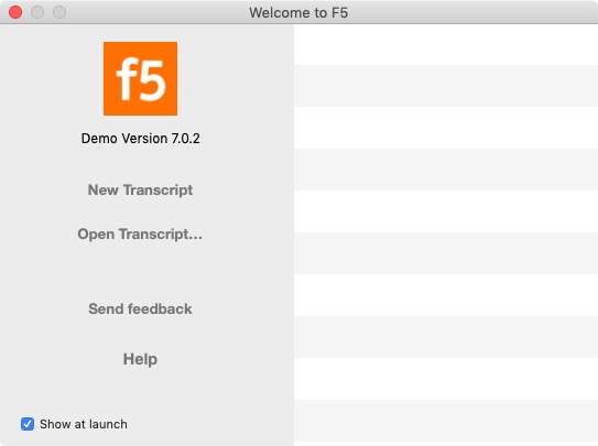 F5 7.0 : Welcome Screen 