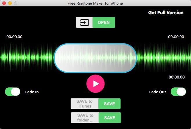 Free Ringtone Maker for iPhone 1.0 : Main window