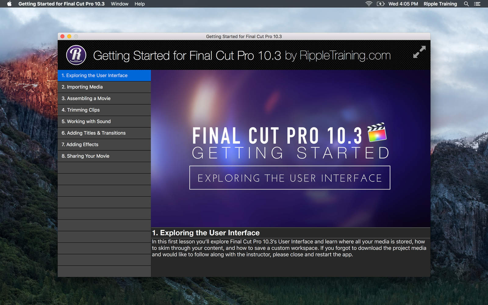 Getting Started for Final Cut Pro 1.0 : Main Window