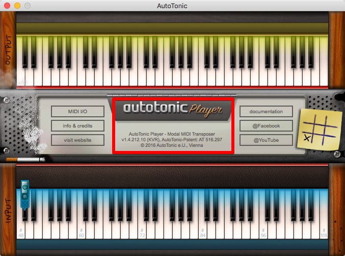 AutoTonic Player 1.4 : About Window