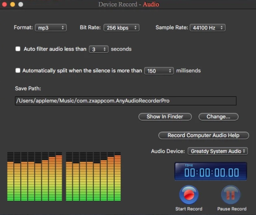 Audio Recorder & Music Editor Pro 3.3 : Main Screen