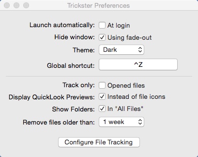 Trickster 2.6 : Preferences Window