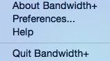 Bandwidth+ 1.9 : Main Menu