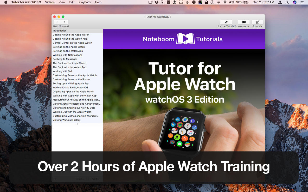 Tutor for Apple Watch 3.0 : Main Window