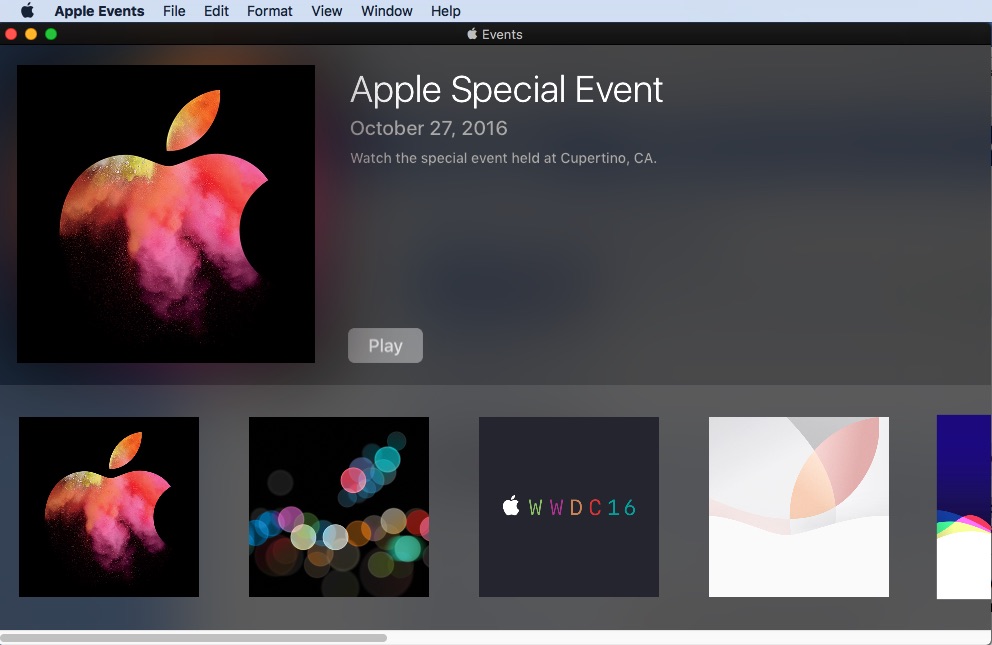 Apple Events 0.7 : Main window