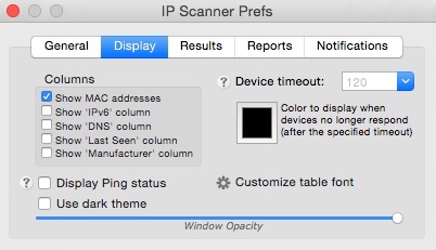 IP Scanner 3.5 : Preferences Window