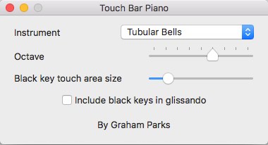 Touch Bar Piano 1.0 : Main Window