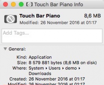 mac touch bar piano