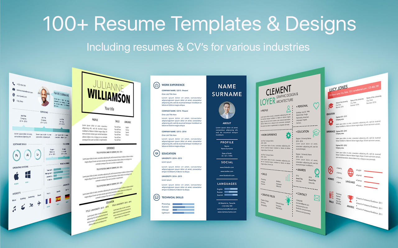 Resume & CV Templates - Designs for Resumes & CV's 1.4 : Main Window