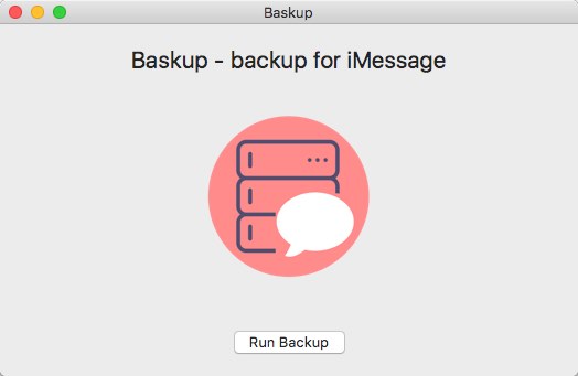 Baskup - backup for iMessage 1.0 : Main Window