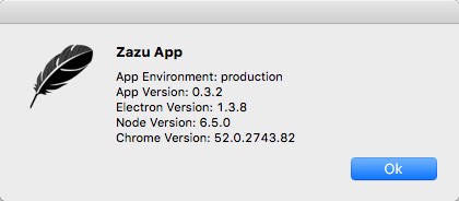 Zazu 0.3 : About Window