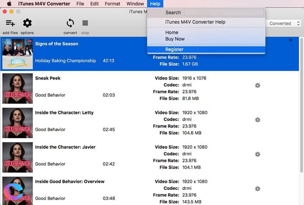 iTunes M4V Converter (Mac) 1.0 : Main Window