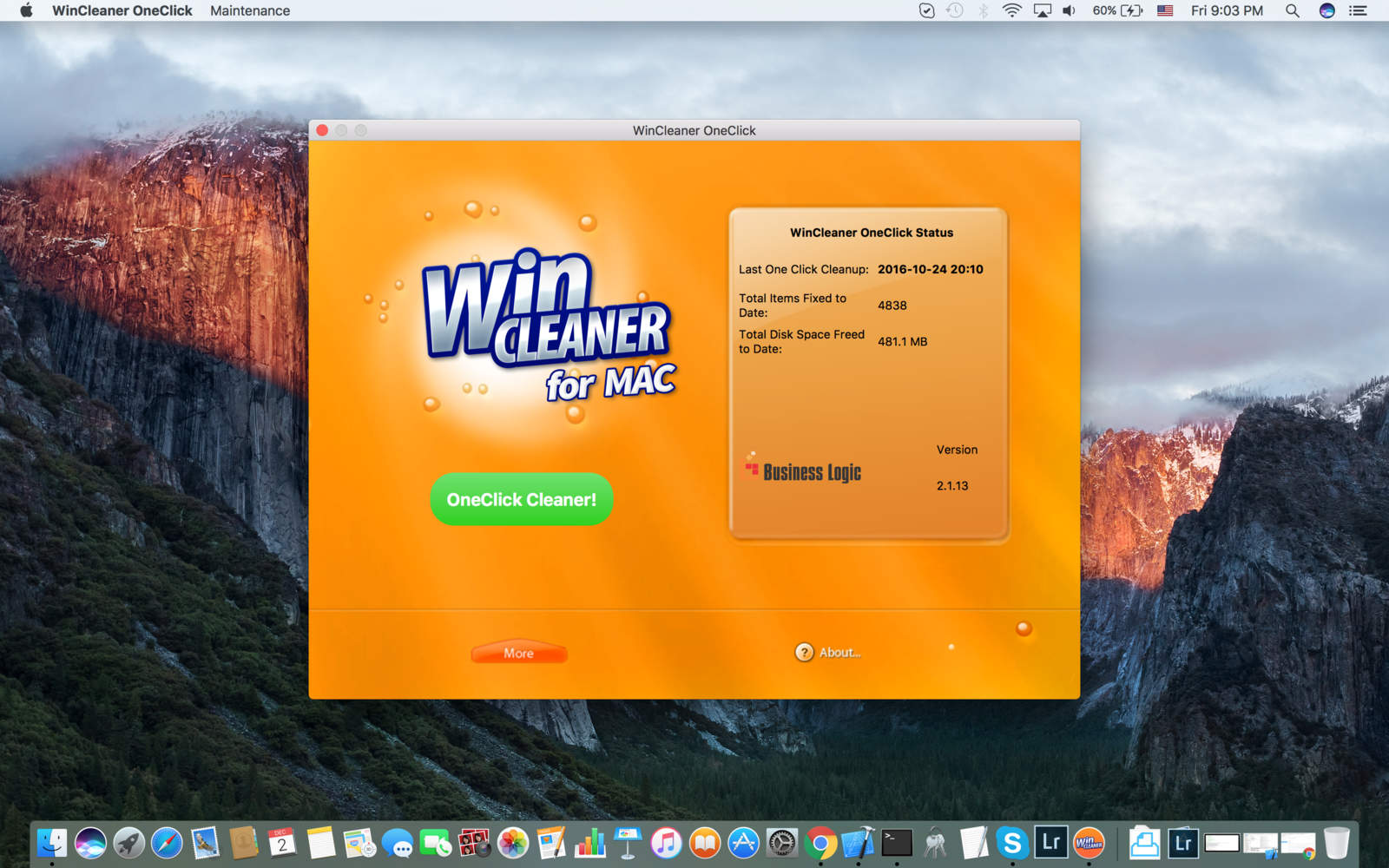 WinCleaner OneClick 2.1 : Main Window