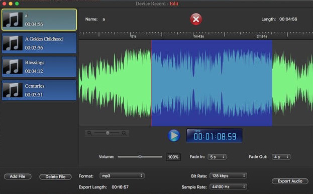Audio Recorder & Music Editor Pro Lite 3.3 : Main window