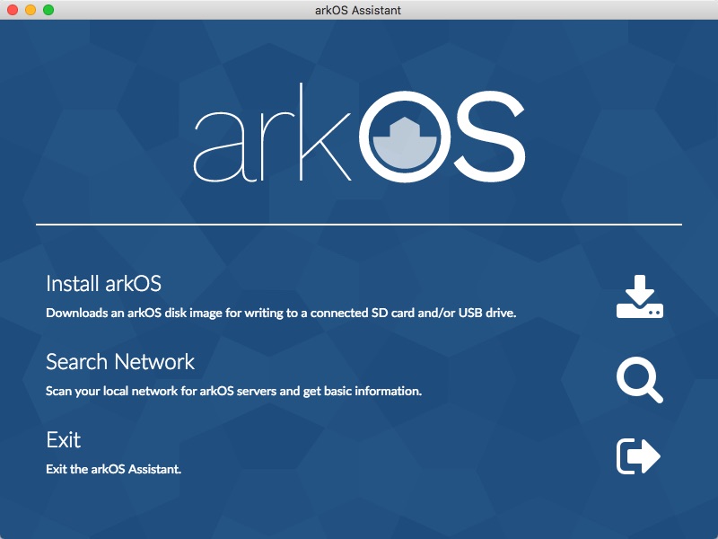 arkOS Assistant 1.0 : Main window