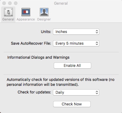 iScrapbook 7.0 : Preferences Window