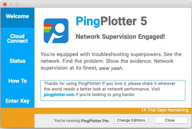 PingPlotter 5.1 : Welcome Screen