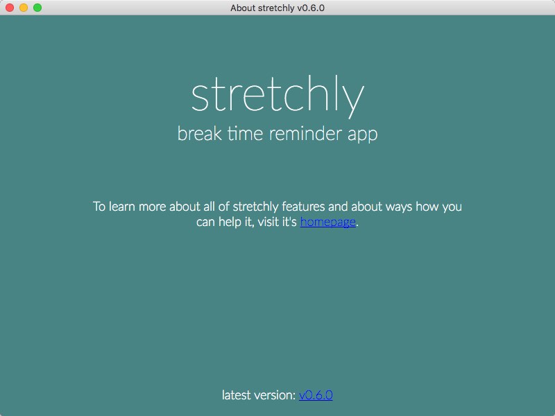 stretchly 0.6 : About Window