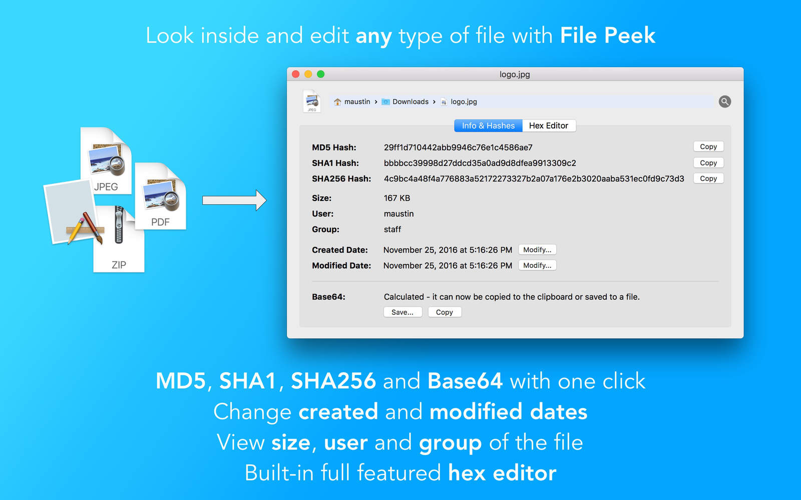File Peek 1.0 : Main Window