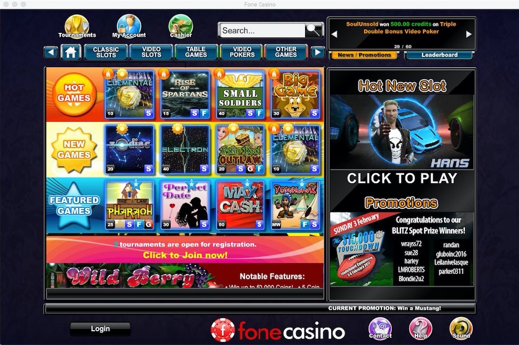 Fone Casino 1.0 : Main window