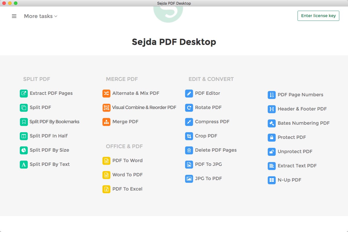 Sejda PDF Desktop 2.3 : Main Window