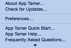 App Tamer 2.3 : Main Menu