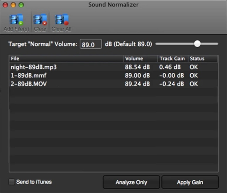 Sound Normalizer 2.7 : Clear Tab
