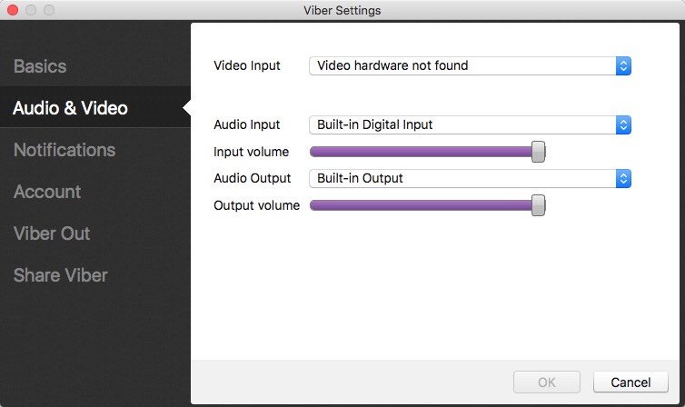 Viber 6.6 : Audio/Video Options