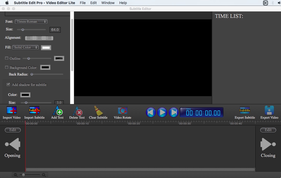 Subtitle Edit Pro - Video Editor Lite 3.2 : Main window