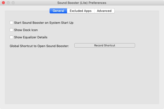 Sound Booster 0.3 : General Preferences