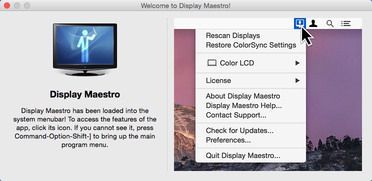 Display Maestro 2.1 : Welcome Window