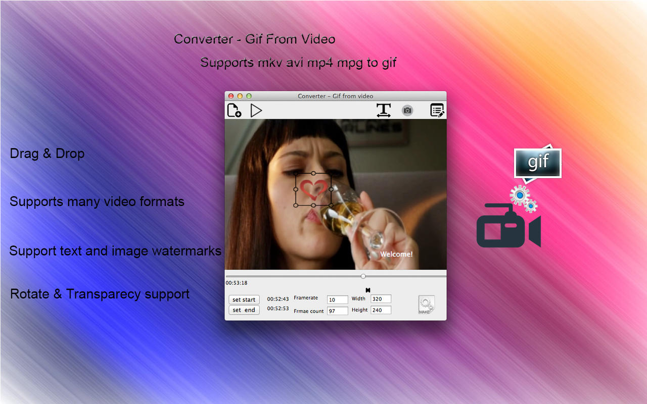 Converter - Gif from video 1.0 : Main Window