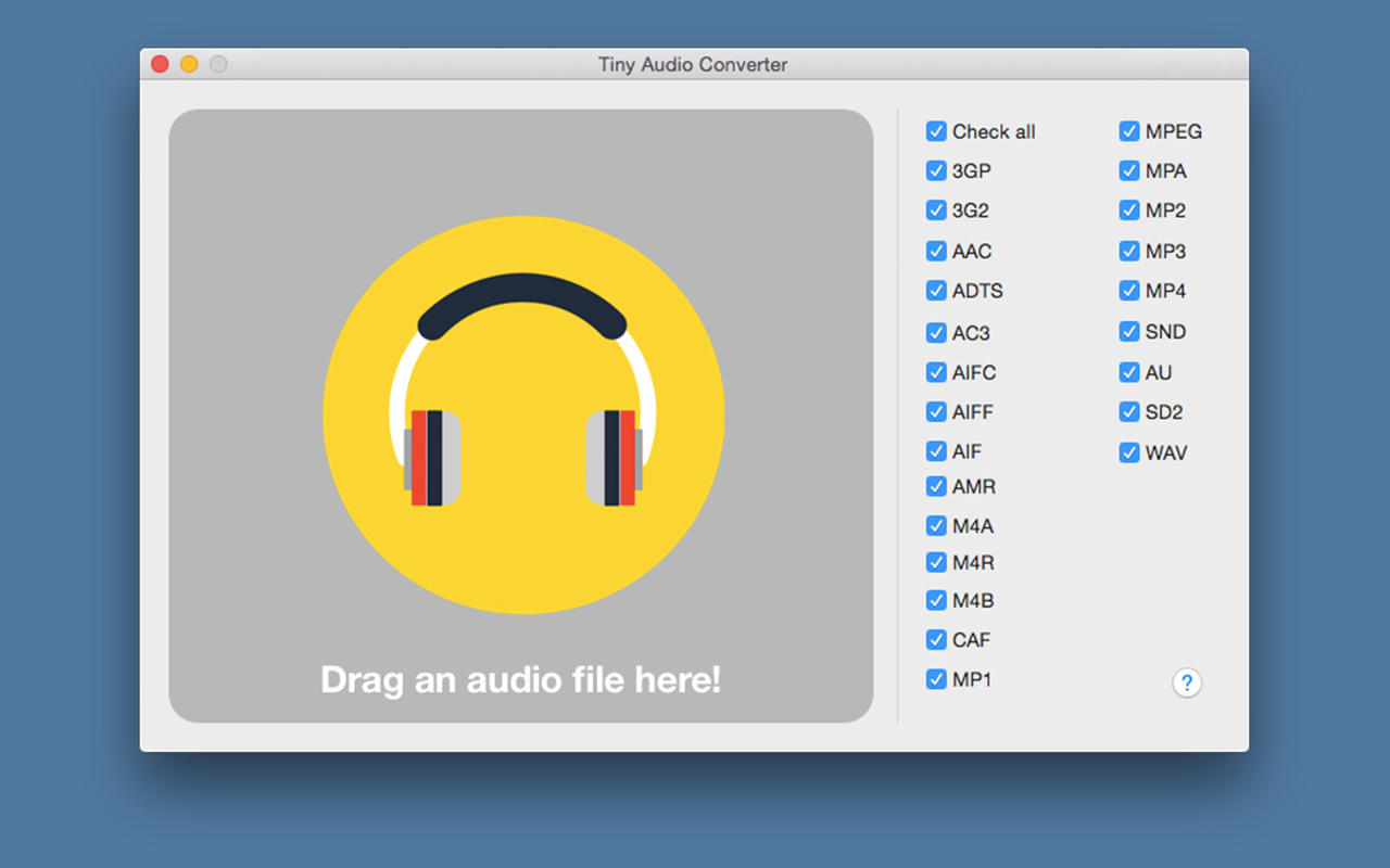 Tiny Audio Converter 1.0 : Main Window