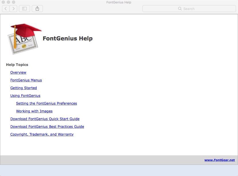 FontGenius 2.7 : Help Guide