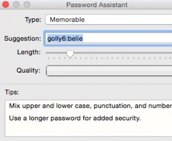 Password Assistant Window