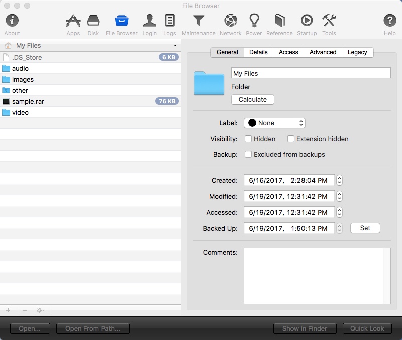 MacPilot 9.0 : File Browser Window