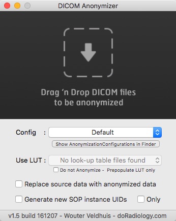 DICOM Anonymizer 1.5 : Main window