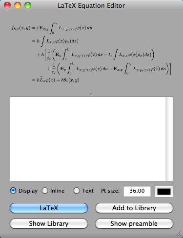 LaTeX Equation Editor 1.3 : Main window