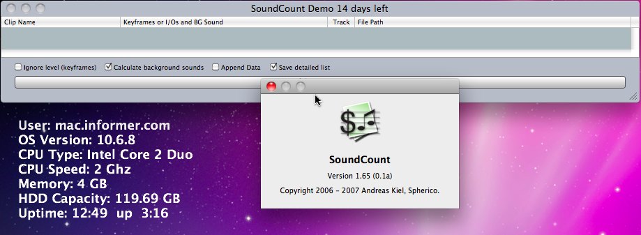 SoundCount 1.6 : Main window